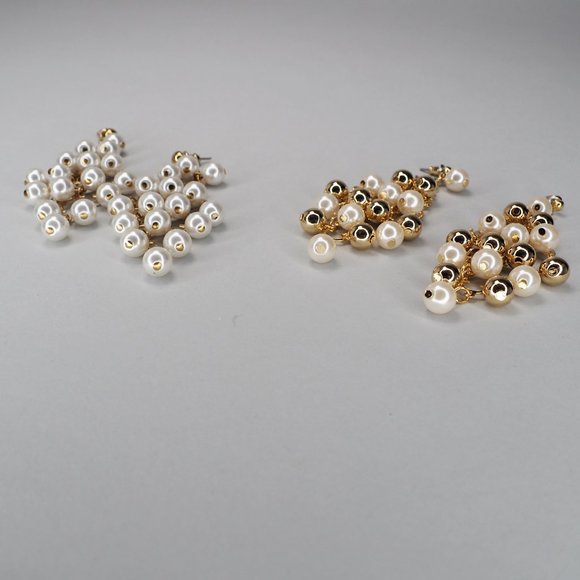 Vintage Gold & Pearl Chandelier Earrings - Picture 2 of 8